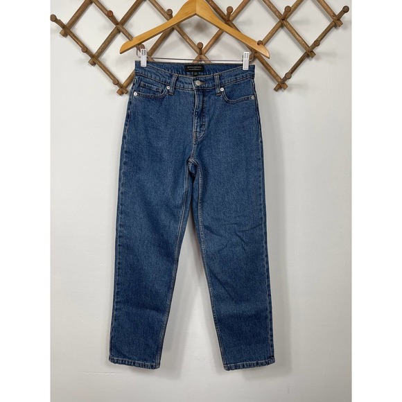 Banana Republic High Rise Straight Fit Jeans in Dark Wash Size Petite 25/0 - Picture 1 of 9